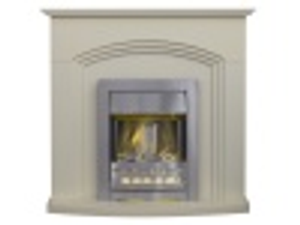 Adam Truro Fireplace in Cream with Helios Electric Fire in Brushed Steel,  41 Inch