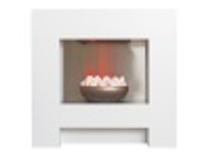 Adam Cubist Electric Fireplace Suite in White, 36 Inch