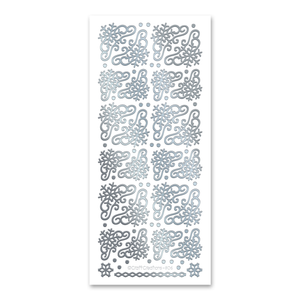Snowflake Corners  Silver Self Adhesive Stickers