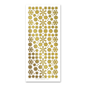 Mixed Snowflakes Gold Self Adhesive Stickers