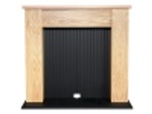 Adam New England Stove Fireplace in Oak & Black, 48 Inch