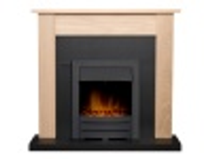 Adam Southwold Fireplace in Oak & Black with Colorado Electric Fire in Black, 43 Inch