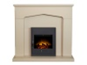 Adam Cotswold Fireplace in Stone Effect with Oslo Electric Inset Stove in Black, 48 Inch
