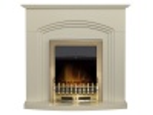 Adam Truro Fireplace in Cream with Blenheim Electric Fire in Brass, 41 Inch