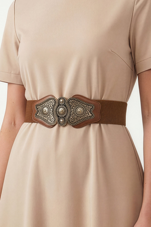 Antique Buckle Belt - Leopard