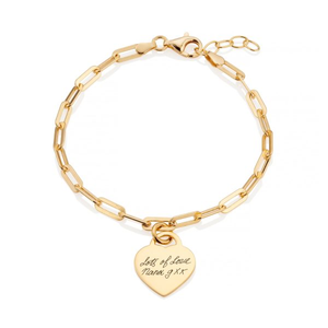 Gold Oval Clasp Handwriting Bracelet