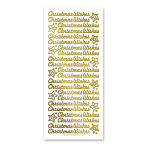 Christmas Wishes  Gold Self Adhesive Stickers