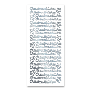 Christmas Wishes  Silver Self Adhesive Stickers