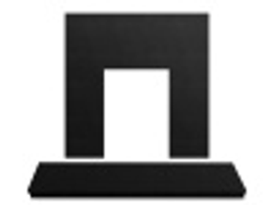 Marble Back Panel & Hearth Set in Black Granite, 54 Inch