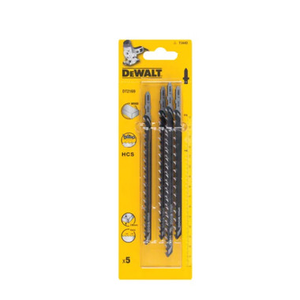 DeWalt DT2169-QZ HCS T-Shank Jigsaw Blades for Wood 116mm x 6 TPI (5 Pack)