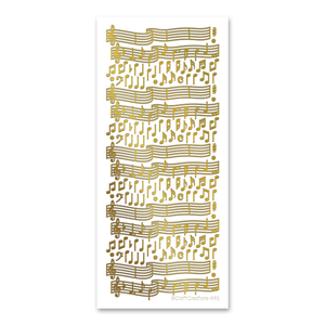 Notes And Staves  Gold Self Adhesive Stickers