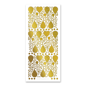 Balloons  Gold Self Adhesive Stickers