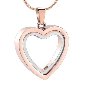 Two Tone Heart Ashes Necklace