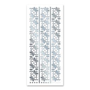 Holly Corners  Silver Self Adhesive Stickers