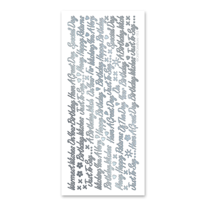 Birthday Mix  Silver Self Adhesive Stickers