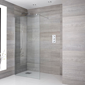 Milano Portland - Wet Room Shower Enclosure with 1400mm Glass and No Drain