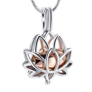 Rose Gold Lotus Caged Ashes Necklace