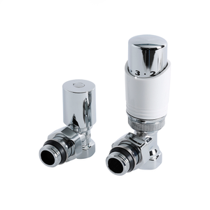 Milano - Chrome 1/2 Female Thread Radiator Valves with White TRV