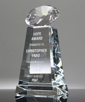 Diamond Sphere Clear Crystal Award