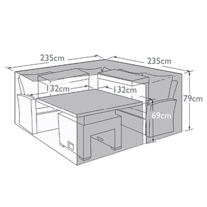 Maze - Deluxe Kingston Corner Rising Table/ Fire Pit Table - Garden Furniture Cover