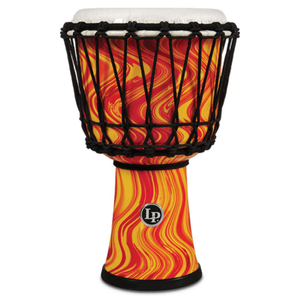 LP 7" Rope Tuned Circle Djembe with Perfect-Pitch Head (Orange Marble)