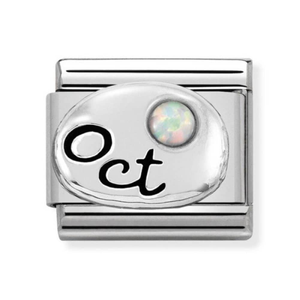 Nomination CLASSIC Silvershine Symbols October White Opal Birthstone Charm 330505/10