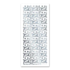 Star Corners  Silver Self Adhesive Stickers