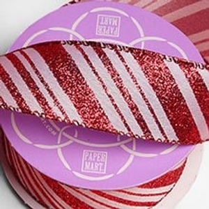 Candy Cane Ribbon - 1-1/2" X 10 Yards - Polyester by Paper Mart