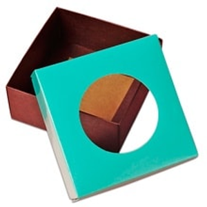 Teal/Choco Rnd Cookie Window Box-Pkg - 8 X 8 X 2-1/2 - Cardboard - Quantity: 25 by Paper Mart