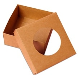 Kraft Round Cookie Window Box - 6 X 6 X 1-3/4 - Cardboard - Quantity: 100 by Paper Mart