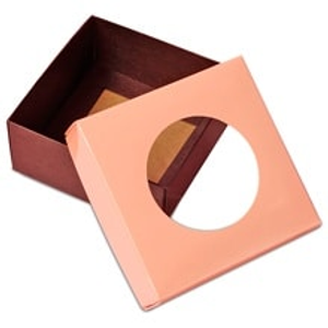 Coral/Choco Rnd Cookie Window Box-Pk - 8 X 8 X 2-1/2 - Cardboard - Quantity: 25 by Paper Mart