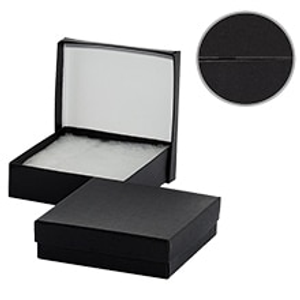 Black Jewelry Box - 3-1/16" X 2-1/8" - Cotton - Quantity: 100 - Jewelry Boxes - Usage : Pin, Earrings by Paper Mart