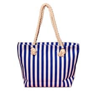 Striped Cloth Tote Bags Fabric Bags Short Nap Faux Fur Gusset - 4 1/4" - Reusable Bags Height/Depth: 13" Length: 17 1/2" by Paper Mart