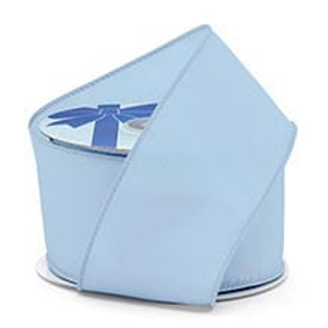 Sheer Blue Satin Wired Ribbon - 1-1/2" X 25yd - Silk - Cords by Paper Mart