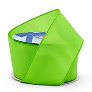 Sheer Lime Green Wired Satin Ribbon - 1-1/2" X 25yd - Silk - Cords by Paper Mart