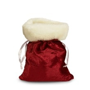Red Christmas Velvet Fur Bags - 4 X 5-1/2 - Quantity: 12 - Fabric Bags by Paper Mart
