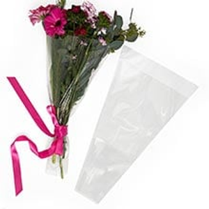 Crystal Clear Sleeve for Flowers - 18" X 4" X 16" - Polypropylene / Cellophane - Quantity: 50 - Florist Supplies by Paper Mart
