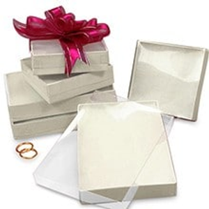 Clear Jewelry Box with Lid - 7" X 5-1/2" X 1" - Cotton - Quantity: 50 - Jewelry Boxes by Paper Mart