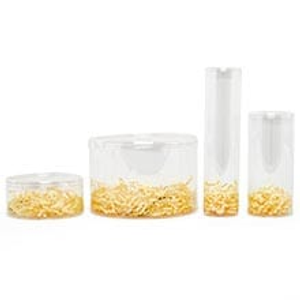 Clear Round Containers - 6" X 4" - Cardboard - Quantity: 24 - Plastic Boxes - Insidediameter: 6" by Paper Mart