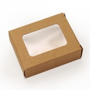 Display Kraft Soap Box W/Window - 3-1/2 X 2-3/4 X 1-1/8 - Cardboard - Quantity: 100 - Favor Boxes by Paper Mart