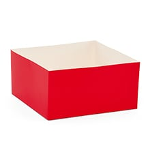 Red Gloss Lux Gift Box Base-Pkg Colored - 8 X 8 X 9 - Satin - Quantity: 25 - High Wall Boxes - Type: Base by Paper Mart