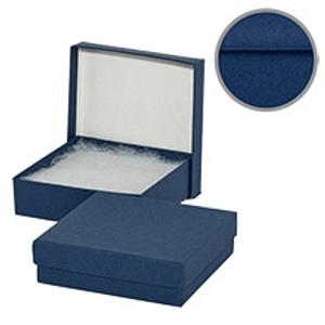 #33 Navy Matte Color Jewelry Box Colored - 3-1/2 X 3-1/2 X 1 - Cotton - Quantity: 100 - Jewelry Boxes by Paper Mart