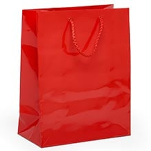 Red Euro Bags Colored - 8" X 4" X 10" - Quantity: 100 Size: Deep Cub by Paper Mart