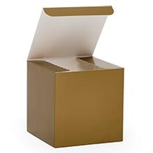Gold Boxes for Gifts - 6" X 6" X 6" - Cardboard - Quantity: 100 - Colored Gift Boxes - Caliper : 0.2 by Paper Mart