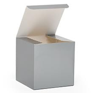 Silver High Gloss Gift Box - 10 X 5 X 4 - Cardboard - Quantity: 100 - Colored Gift Boxes - Caliper : 0.24 by Paper Mart