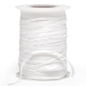 White Matte Raffia Ribbon Yards - 1/4" X 100 - Polyethylene Ribbons by Paper Mart