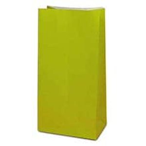 Party Bags Green Colored Plastic Gusset - 2 3/8" - Quantity: 500 - Grocery Bags - Size: #3 Width: 4 5/8" Height/Depth: 8 3/16" by Paper Mart