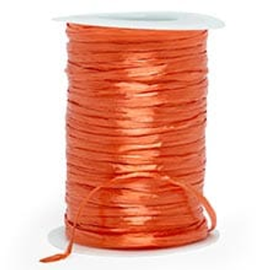 Orange Metallic Raffia Ribbon Yards - 1/4" X 100 - Polyethylene Ribbons by Paper Mart