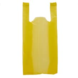 Yellow Tshirt Bags Plastic Gusset - 6" - Quantity: 1000 - HDPE Plastic Bags - Gauge(Mil) : 0.6 Width: 10" Height/Depth: 21"