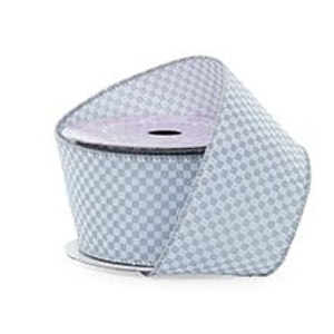 Silver Cordilla Woven Chckrd Wrd Ribbon - 2-1/2" X 10 Yards - Polyester - Embellishments & Trims by Paper Mart